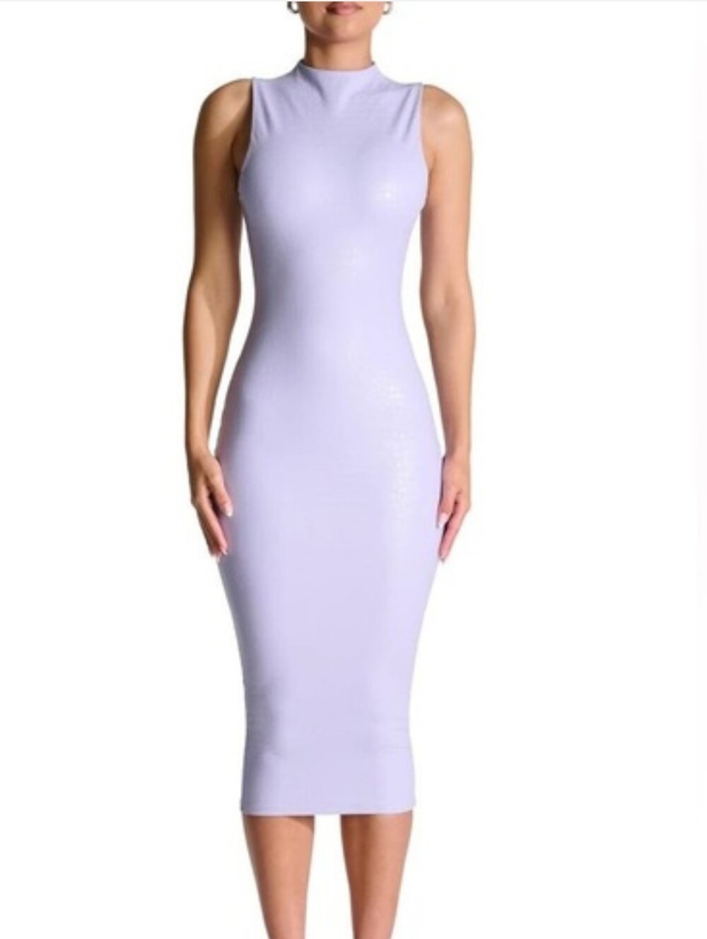NAKED WARDROBE Boss Croc Embossed Body-Con Midi Maxi Dress XL NWOT